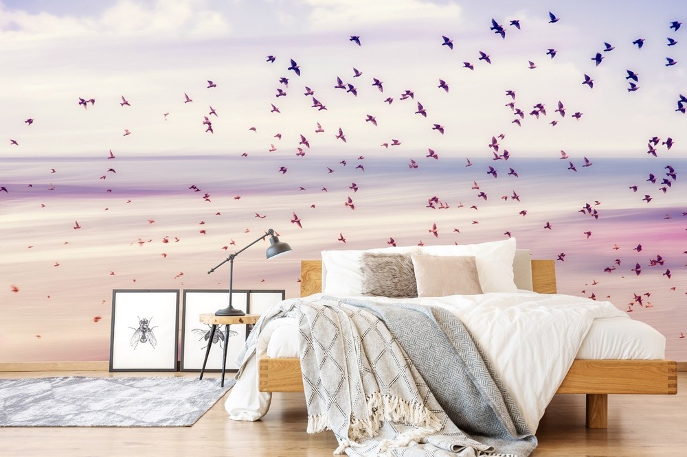 3D Sky Birds Landscape Wall Murals Wallpaper Murals Wall Sticker
