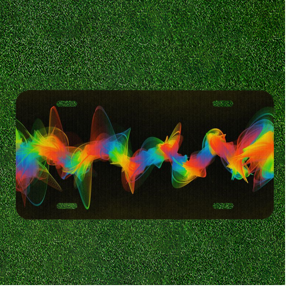 Custom Personalized Car License Plate With Abstract Background Colorful