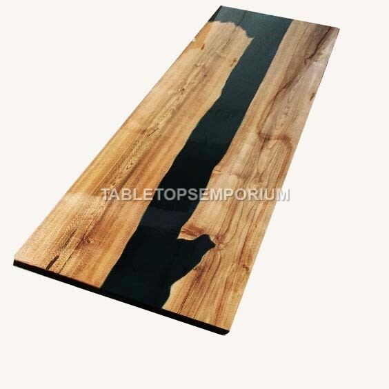 Black Resin River Dining Dine Table Acacia Epoxy Custom End Luxury Design Deco