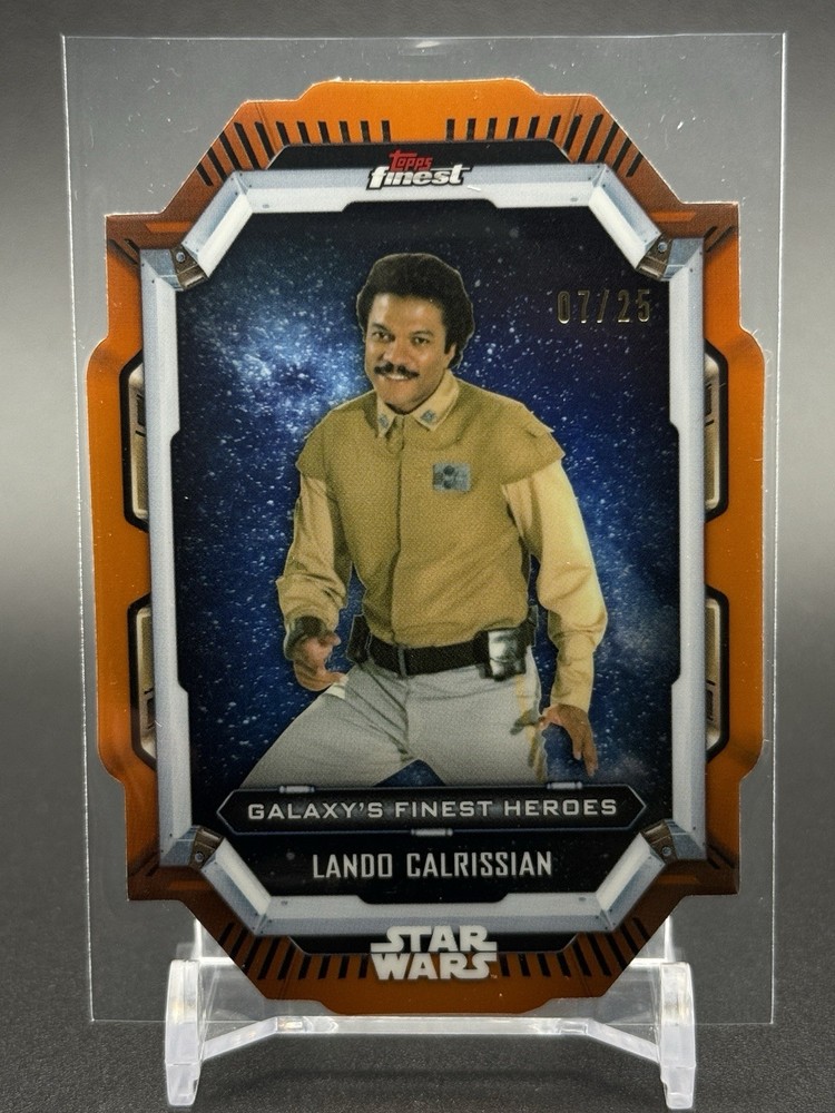 2022 Star Wars Topps Finest Lando Calrissian Galaxy's Heroes Orange Die Cut /25