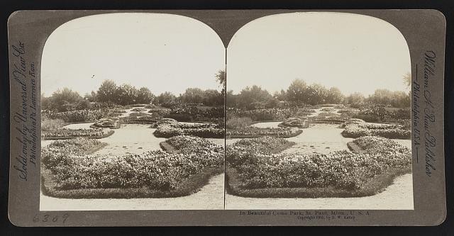 Photo:St Paul Minnesota Como Park 1905 Garden Scene Stereo View