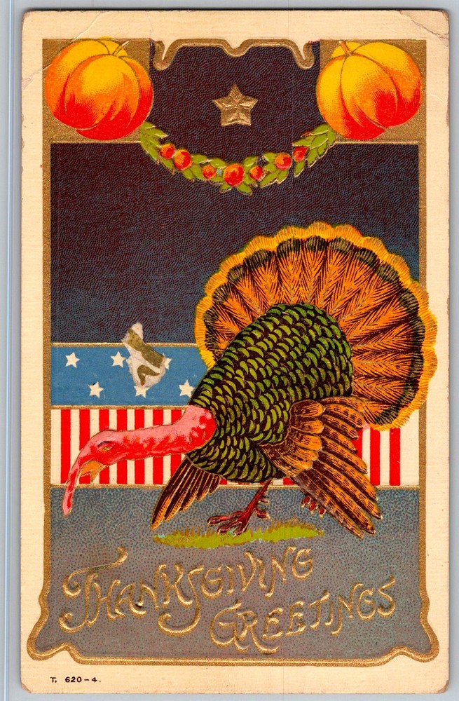 Antique Postcard Thanksgiving Turkey Greeting Martinsburg, WV 1910s