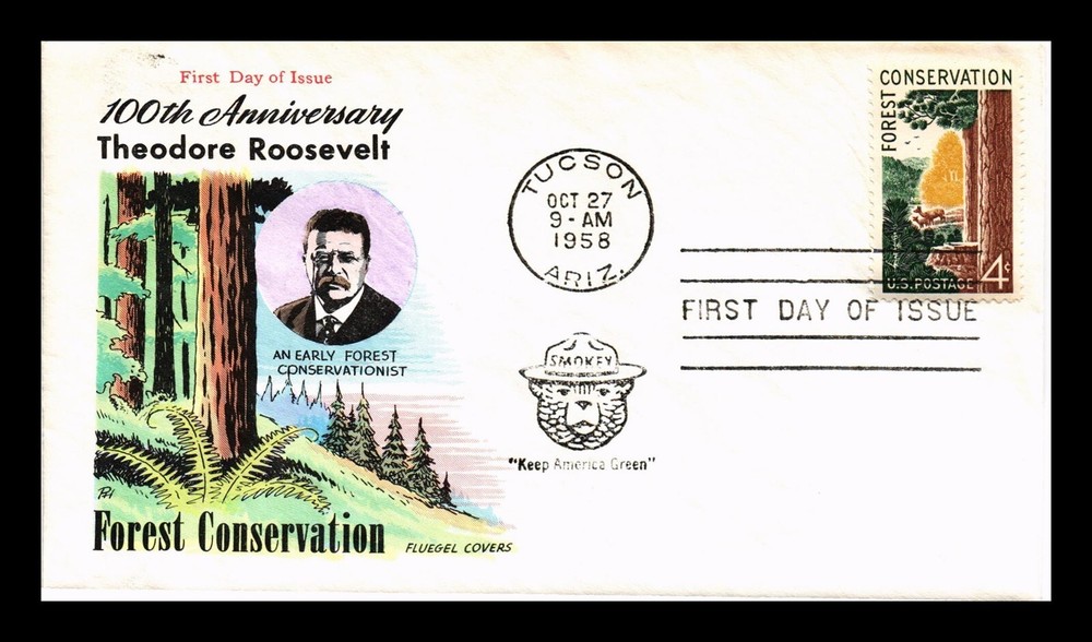 Dr Jim Stamps US First Day Cover 4c Forest Conservation Fluegel Covers Cachet