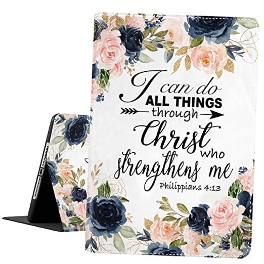 Case for iPad 9.7in 2018/2017 Case Pro 9.7 / iPad Air 2 Bible Phil 4-13 Floral