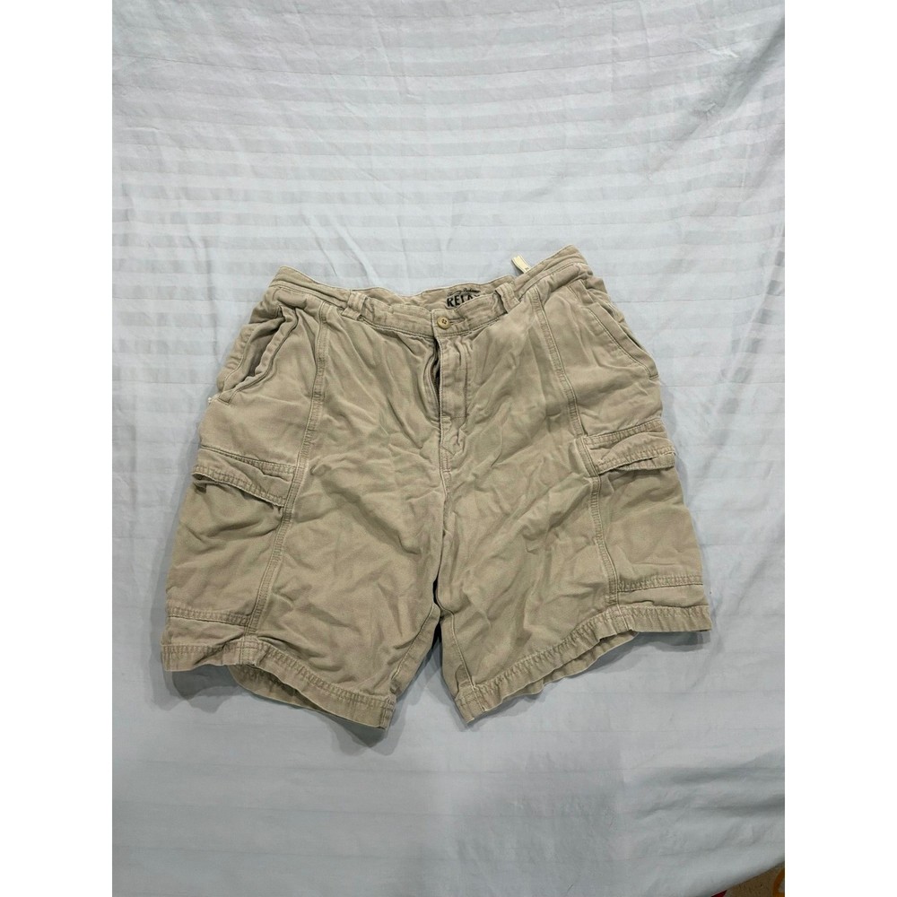 Tommy Bahama Relax Mens 34 Cargo Shorts Tan Khaki Tencel Cotton Textured Utility