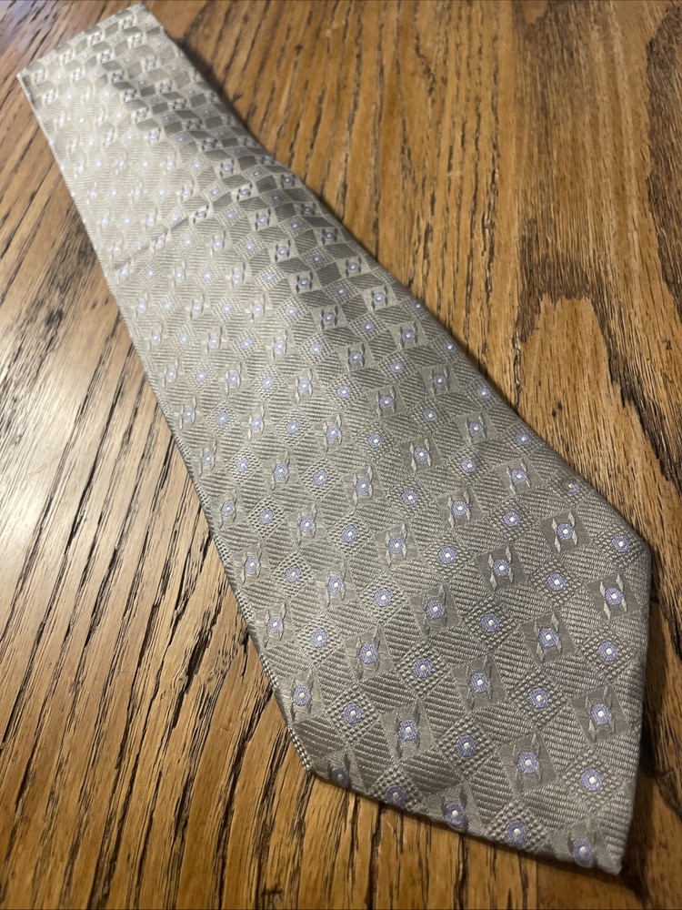 Vintage EUC Geoffrey Beene Woven Silk Geometric Tie Necktie Made In Italy