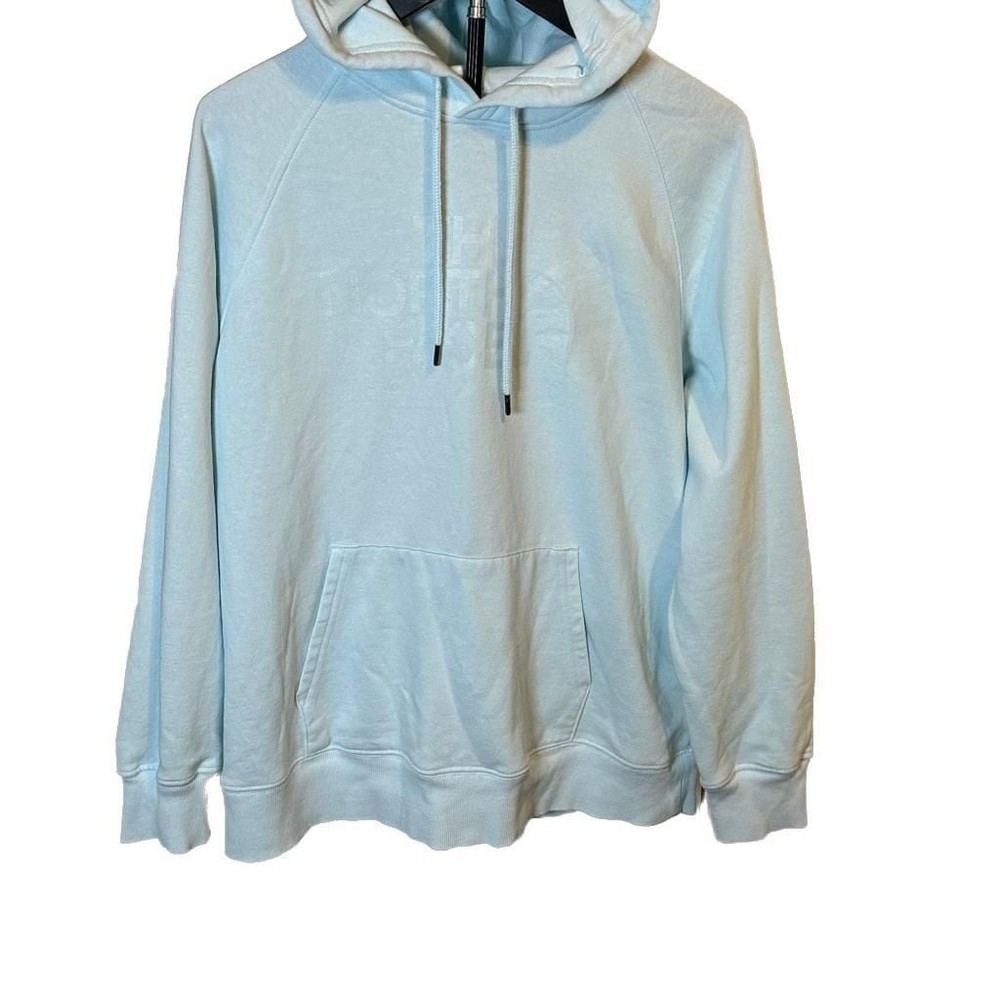 North Face Oversized Logo Hoodie sweatshirt Women's XL Skylight Blue athletic