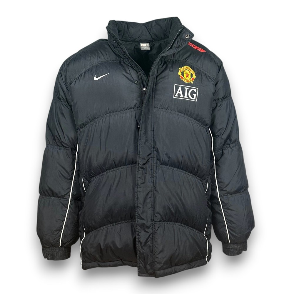 Vintage Manchester United 2007/08 Nike Football  Puffer Jacket Black XL