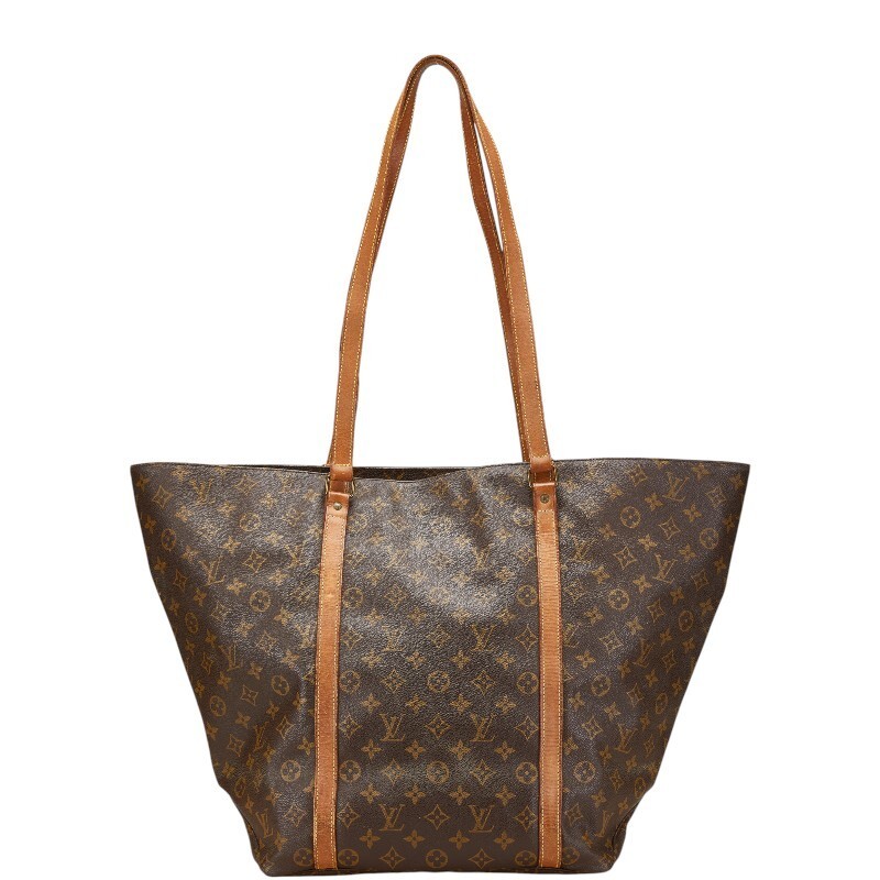 Louis Vuitton Monogram Sac Shopping GM Tote Bag in Brown PVC Leather for Women
