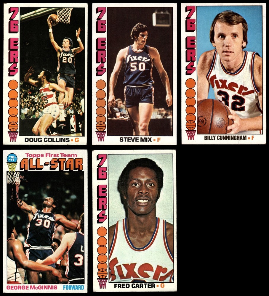 1976-77 Topps 76ers Almost Complete Team Set 3 - VG 7127839 (5 / 8 cards)