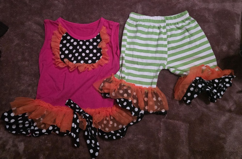 SUMMER, Toddler Girl, Boutique Summer Outfit.  Mismatch Design. Size 2t-3t