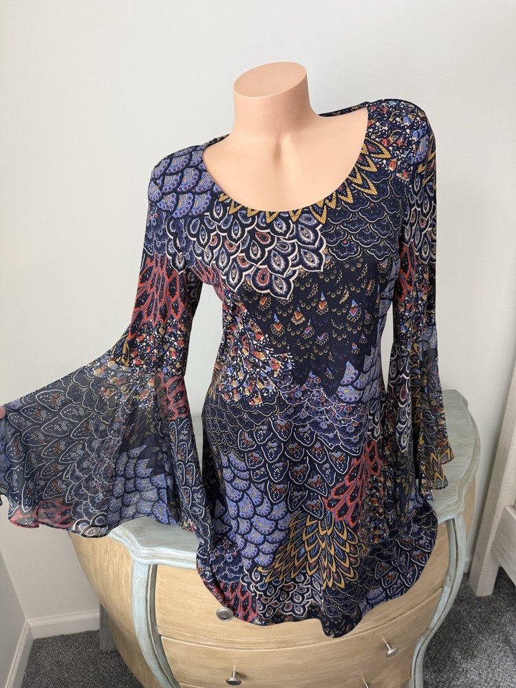 MSK Dress Satori Long Bell M Boho Fairy Flare Festival Western Y2K Gypsy Art