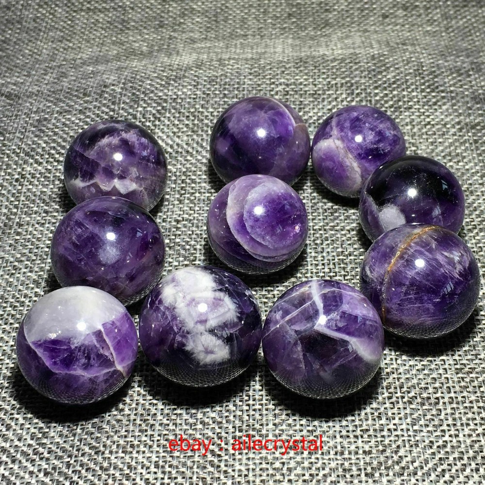 Natural Dreamy Amethyst Sphere Quartz Crystal Ball Reiki Healing 5PCS
