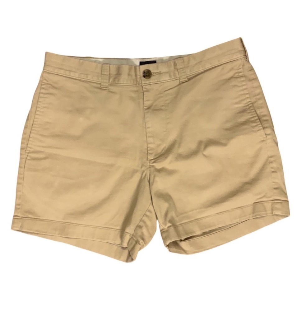 J.Crew Mens 5 Inch Inseam Chino Shorts Tan Khaki Stretch Cotton Size 30
