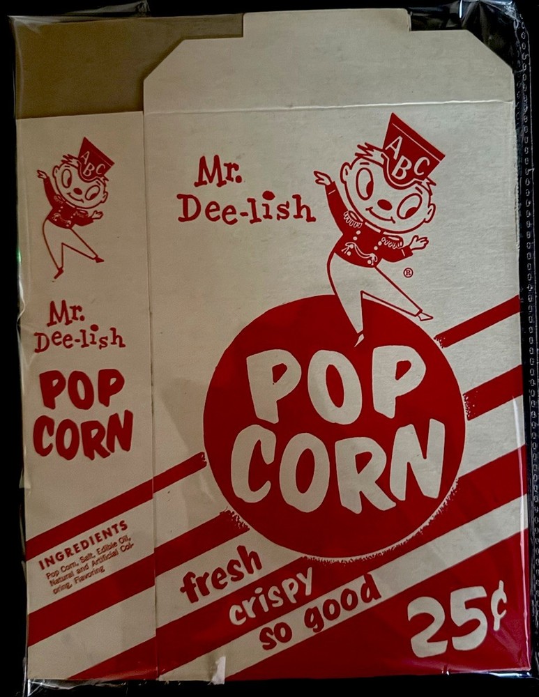 Lot of 6 NEW (NOS) Vintage 60’s Mr Dee-lish Popcorn Boxes -$5 Each Movie Theater