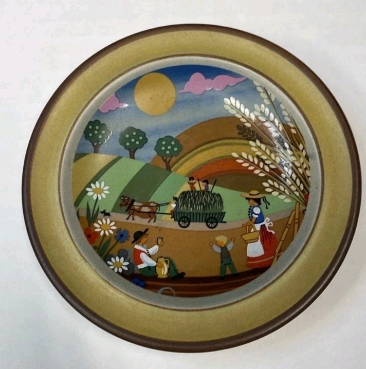 Schramberg Germany Folk Art Mini Hanging Plate  4 Seasons 