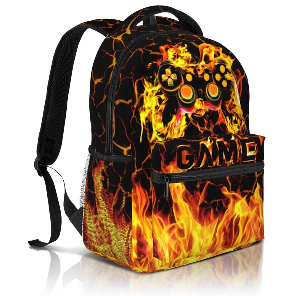 Abstract Gaming Backpack for Laptop & Gamepad – Water-Resistant Travel Companion-image