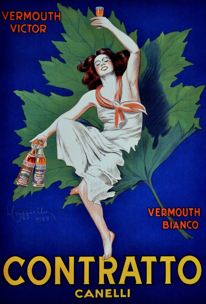 Contratto Canelli Vermouth Ad Decorative Poster. Home Graphic Art Design. 3951