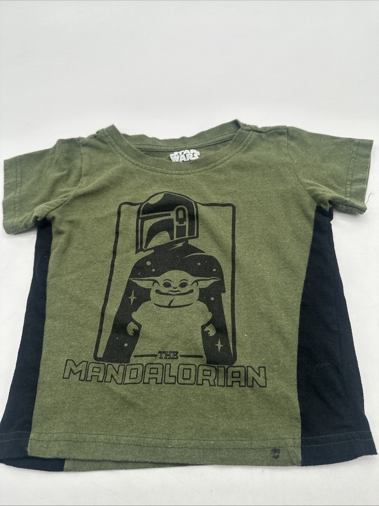 Star Wars T-Shirt Youth Boy Size 5 Yoda Graphic Print Green ..#27397