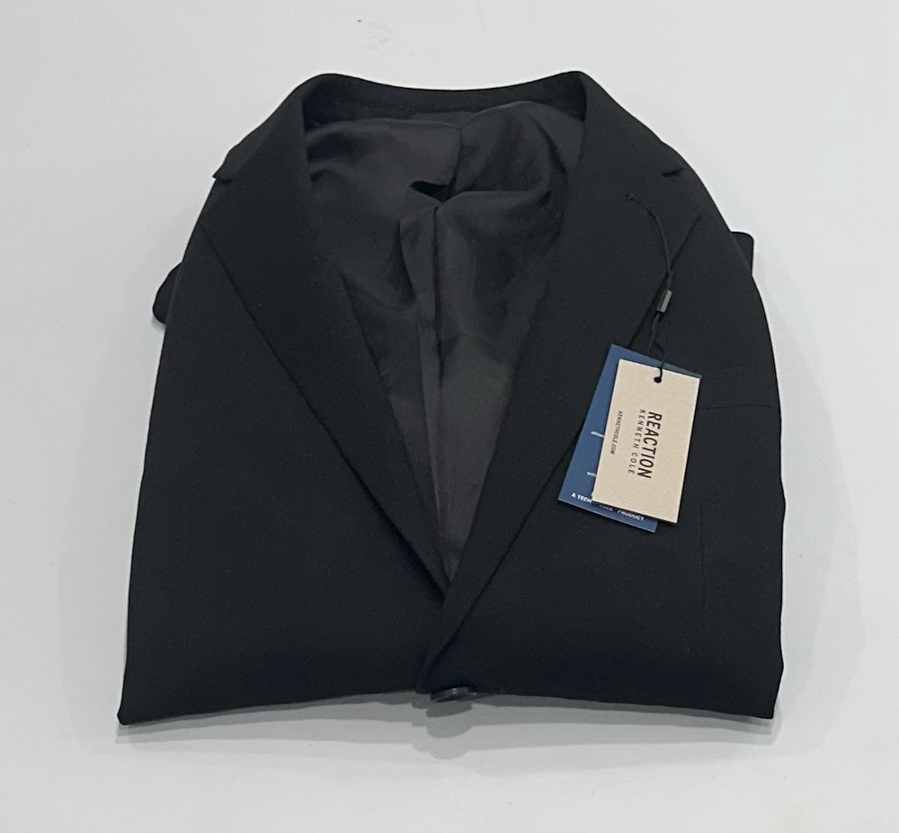 Kenneth Cole Reaction Men's Techni-Cole Suit Separate Suit Jacket, Black, 38 Sh