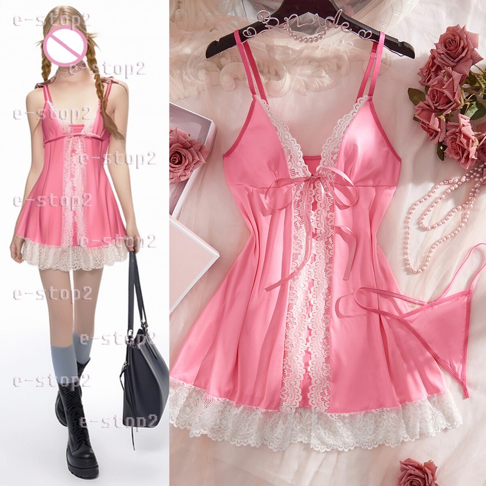 Sexy Women's Lingerie Set Slip Dress Babydoll Lace Underwear Sleepwear Nightwear