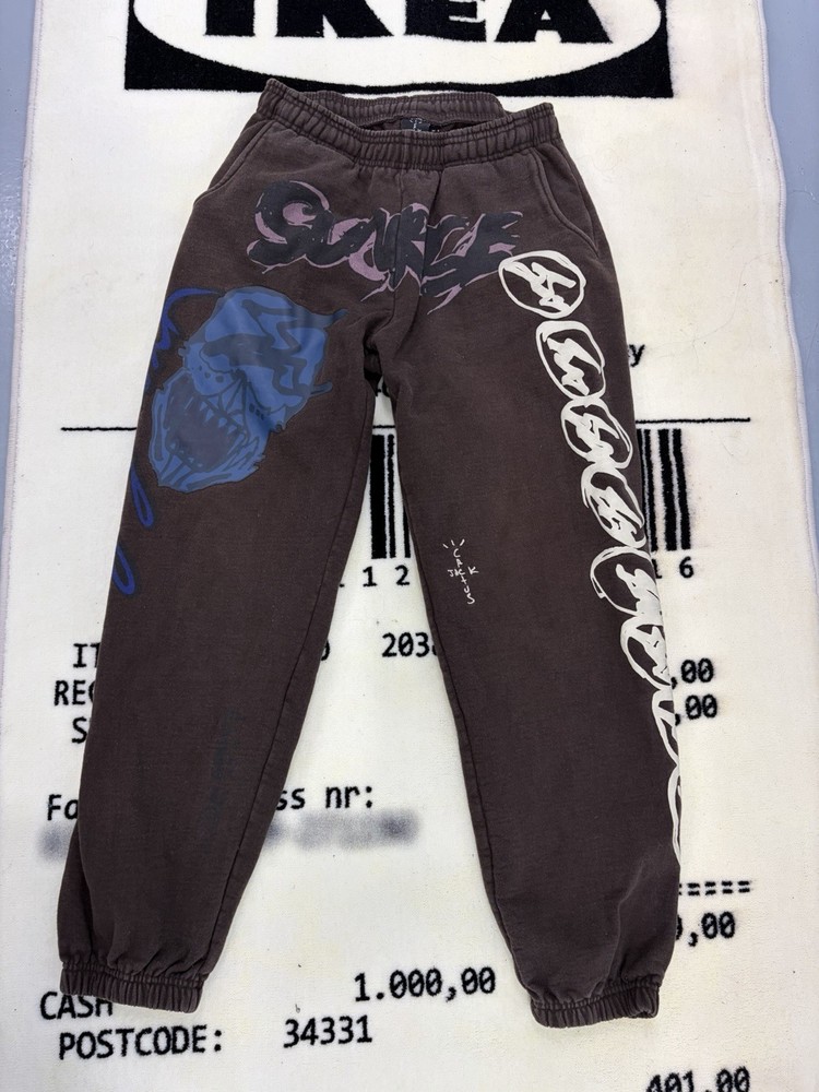 Cactus Jack Travis Scott Brown ‘Fragment’ Sweatpants Size Medium Good Condition