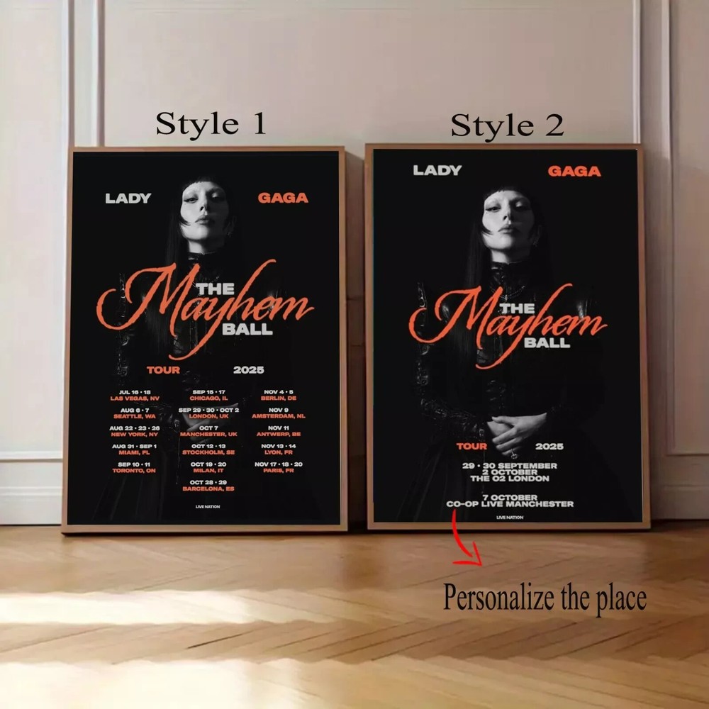Lady Gaga The Mayhem Ball Tour 2025 Official Music Poster