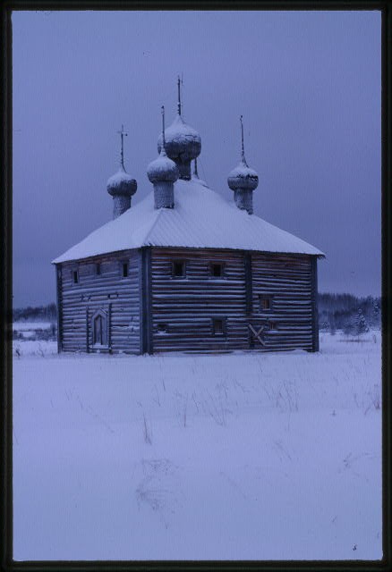 Izhma Village Russia 1990s Log Church of the Transfiguration Orthodox Church