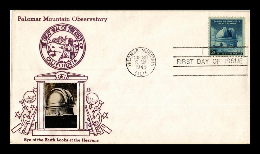 Dr Jim Stamps Us Cover Palomar Mountain Observatory Fdc Crosby Photo Cachet