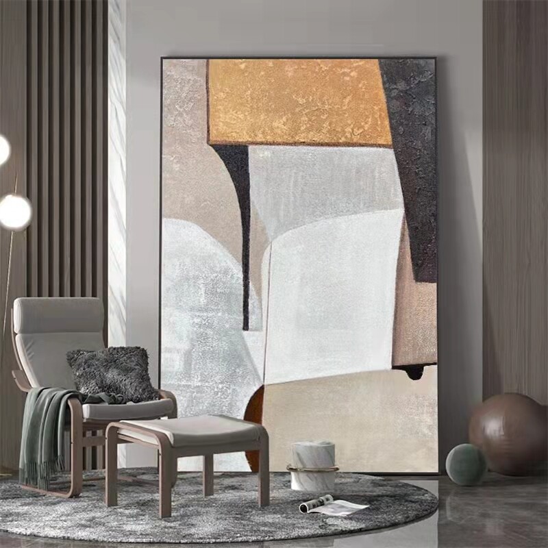 Living Room Floor Painting Nordic Sofa Background Wall Decoration Hand painted