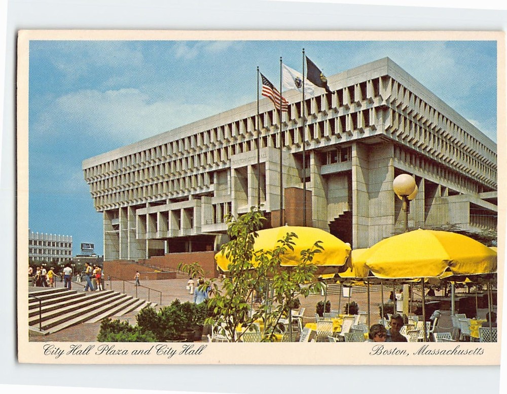 Postcard City Hall Plaza & City Hall Boston Massachusetts USA