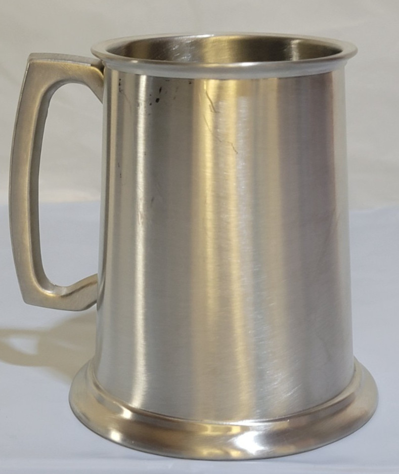 Vintage Leonard English Pewter Tankard Glass Bottom Beer Mug Sheffield England