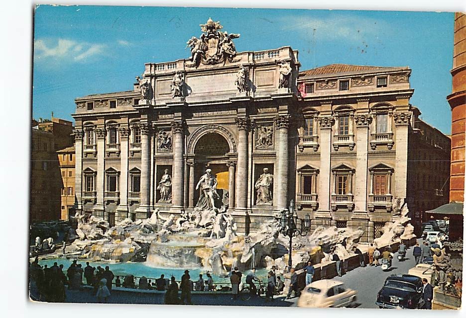 Postcard Trevi Fountain Rome Italy