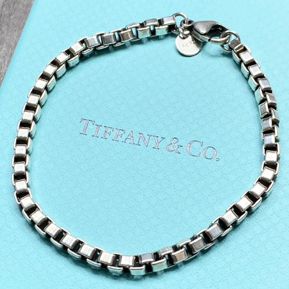 Vintage Tiffany Silver Venetian Chain Bracelet Unisex Jewelry