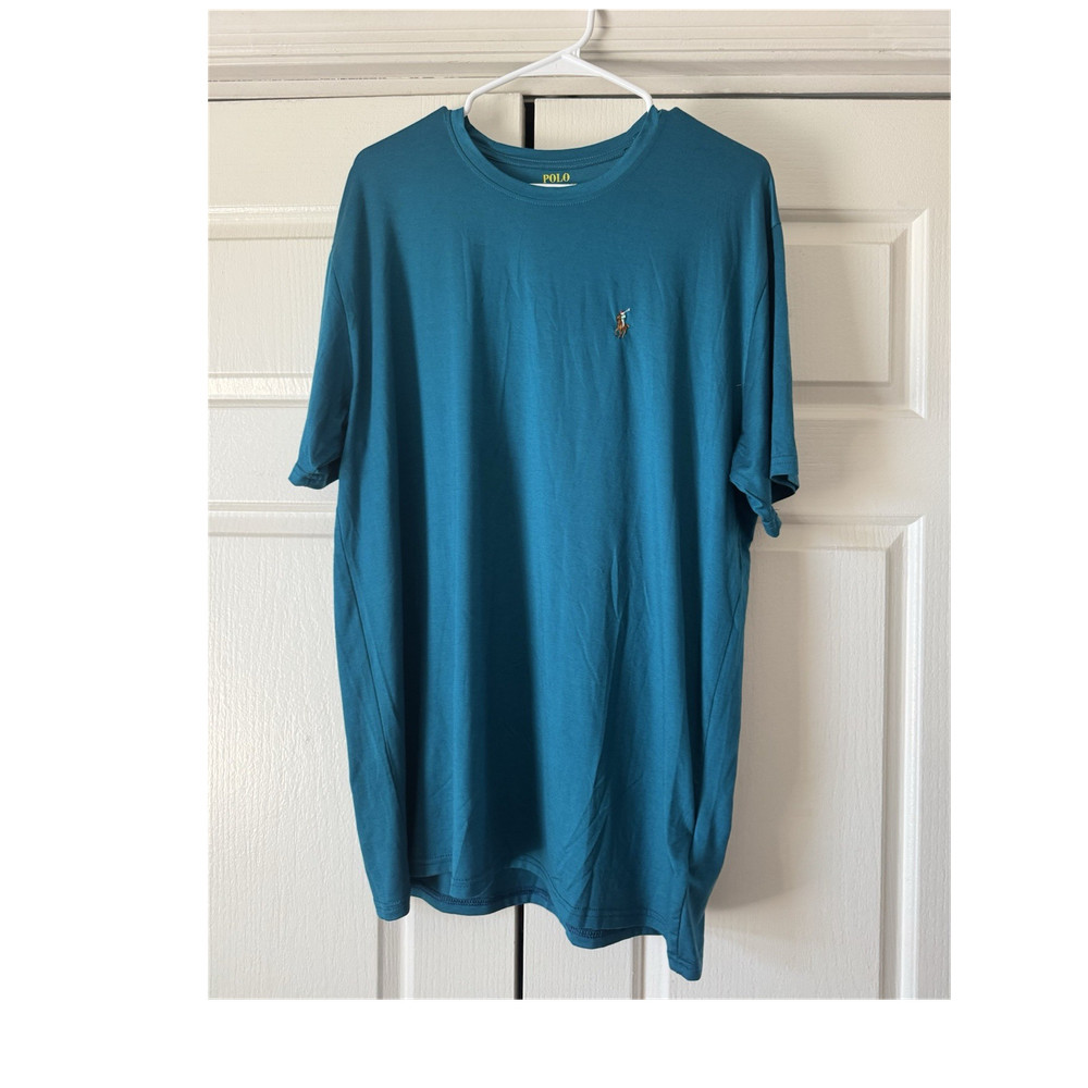 Polo Ralph Lauren Teal XXL Men's Cotton Jersey Crew Neck Logo T-Shirt