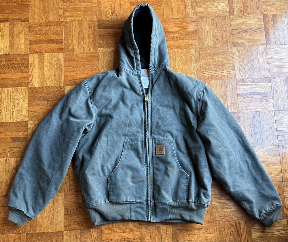 Carhartt Quilt Lined Sandstone Duck Active Jacket J68 MOS Moss Size Men’s Large