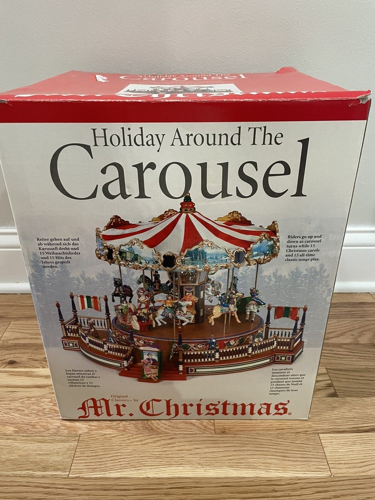 2002 Holiday Around Carousel Mr. Christmas W/Box #19952 Merry Go Round