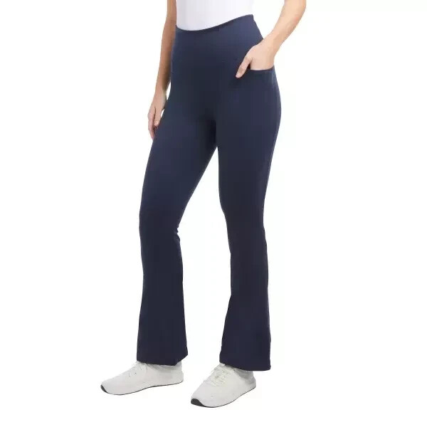 Jockey Women's High Rise Moisture Wicking  Flare Yoga Pants, Blue,   L