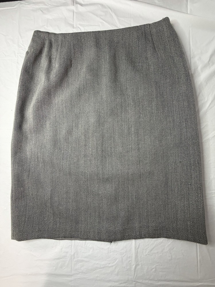Linda Allard Ellen Tracy Gray 100% Wool Pencil Skirt Petite 12 Career