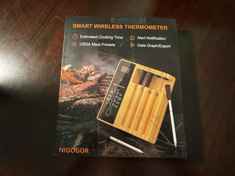 NIGOGOR Wireless Meat Thermometer & Grilling Probes Set Of 4