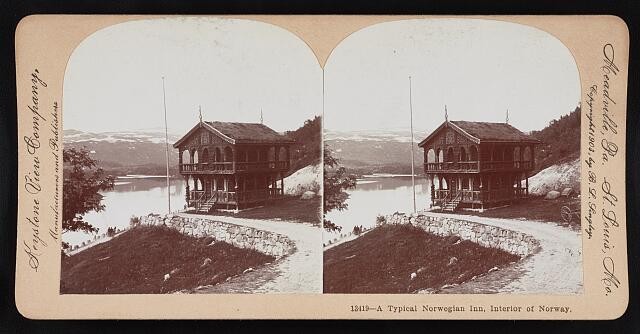 Photo:A typical Norwegian inn, interior of Norway 1903 1