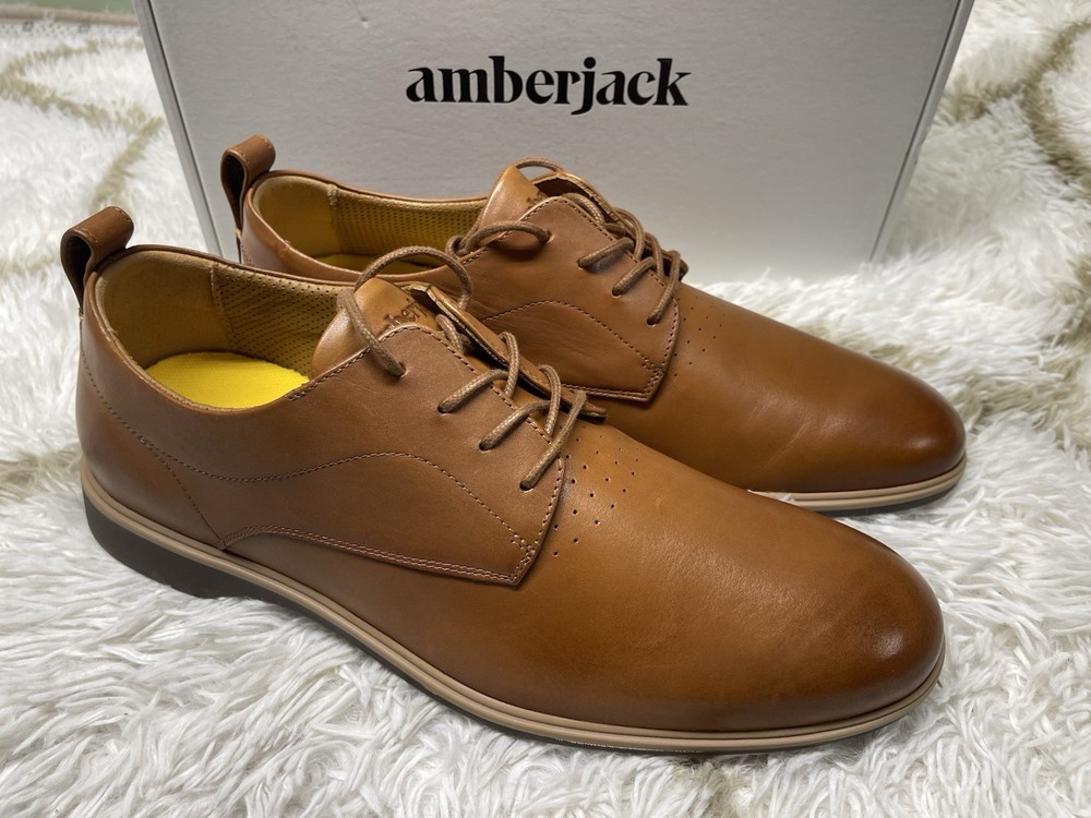 🧡NIB*Amberjack The Original Dress Shoes Leather Men's Size 12 -Honey MSRP$195