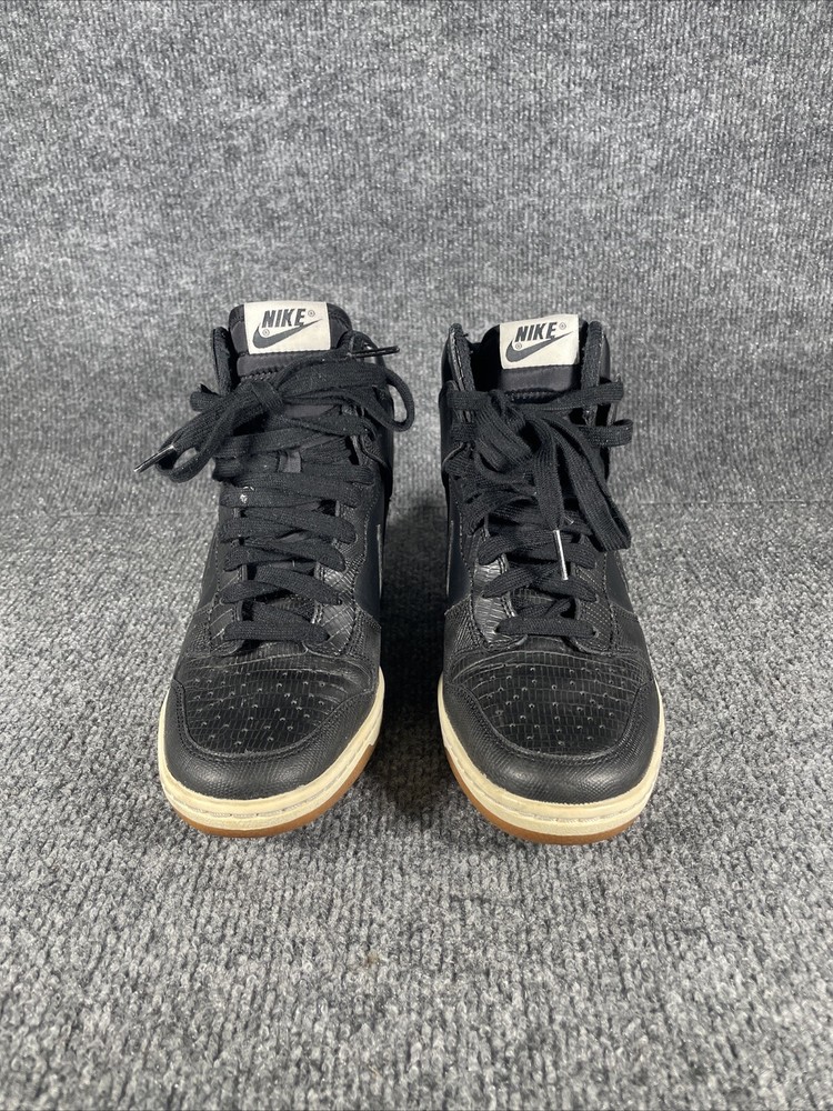 Nike Dunk Sky Hi High Hidden Heel Wedge Women’s Sz 7.5 Black Athletic Sneakers