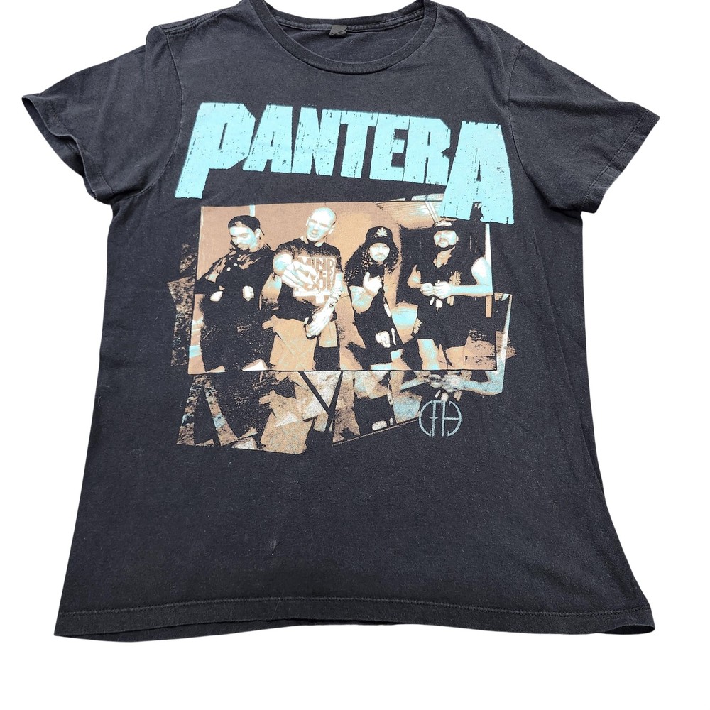 Bay Island Sportswear Shirt Mens Medium Black Pantera Band Graphic Tee Metal