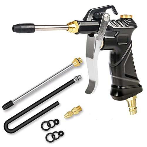 Industrial Air Blow Gun with Brass Adjustable Air Flow Nozzle Steel Air Flow