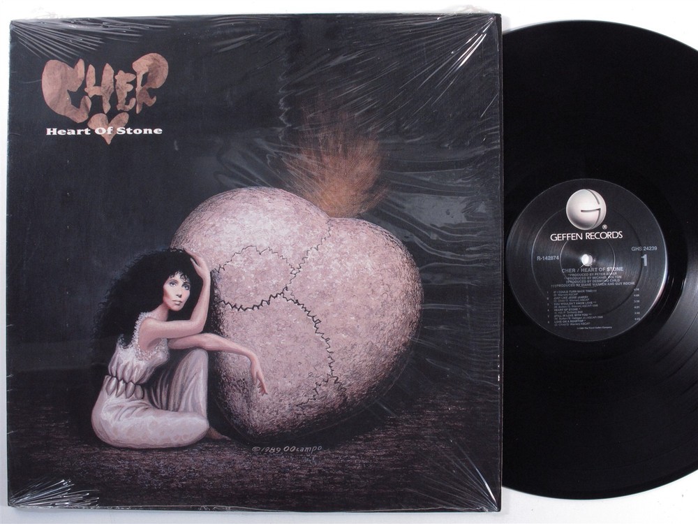 CHER Heart Of Stone GEFFEN LP VG++ club edition SHRINK f