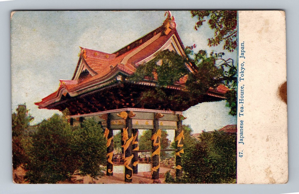 Japan- Tokyo Japanese Tea House Standard Postal Old Card View Vintage Postcard