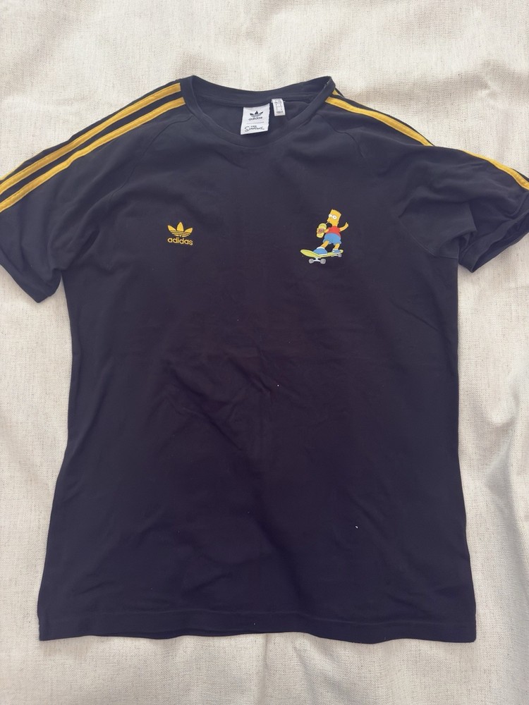 adidas x The Simpsons Men's L Black Crew Neck Bart Simpson Graphic T-Shirt