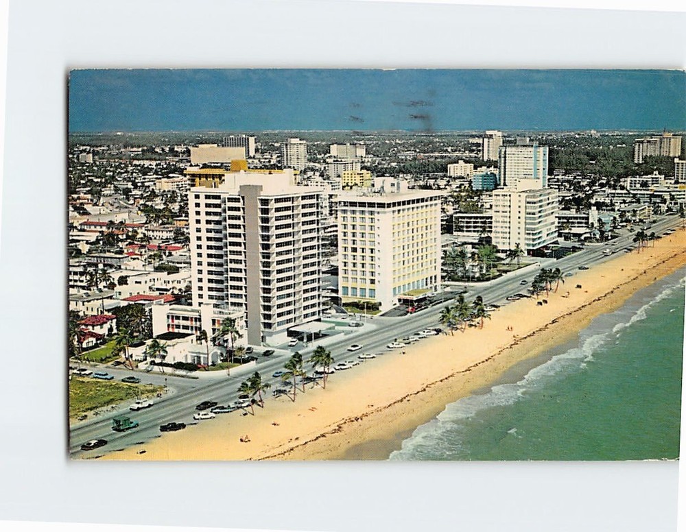 Postcard Luxury Hotels Along Golden Sandy Beach Fort Lauderdale Florida USA