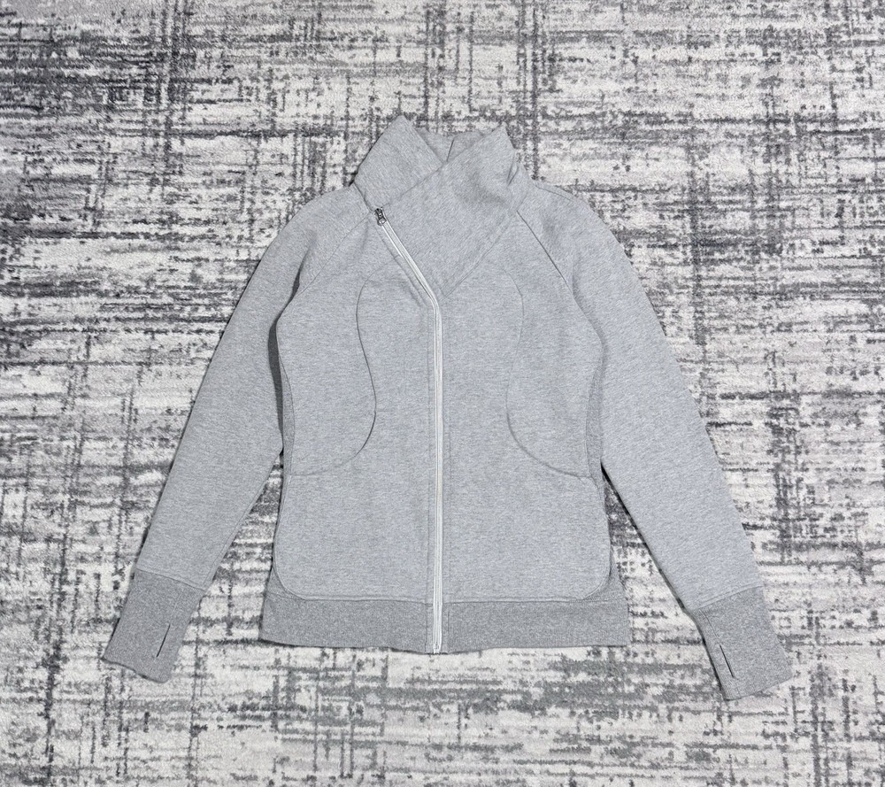 Lululemon Asymmetrical Scuba Full Zip Jacket Athletic Grey Women’s Size 8